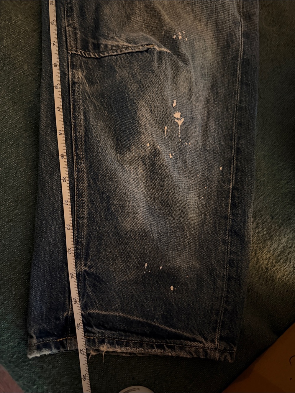 Free People Moxie Barrel Timeless Blue Paint-Splatter Wide - Picture 6 of 6